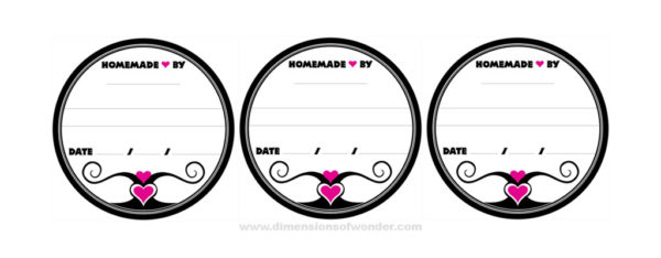 Jelly Jar Labels in White, Black &amp; Pink