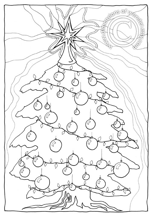 Christmas Coloring Pages Printables with a Christmas Tree for FREE.