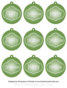 Printable Christmas Ornaments in Red, Blue, Green &amp; Gold - Free.