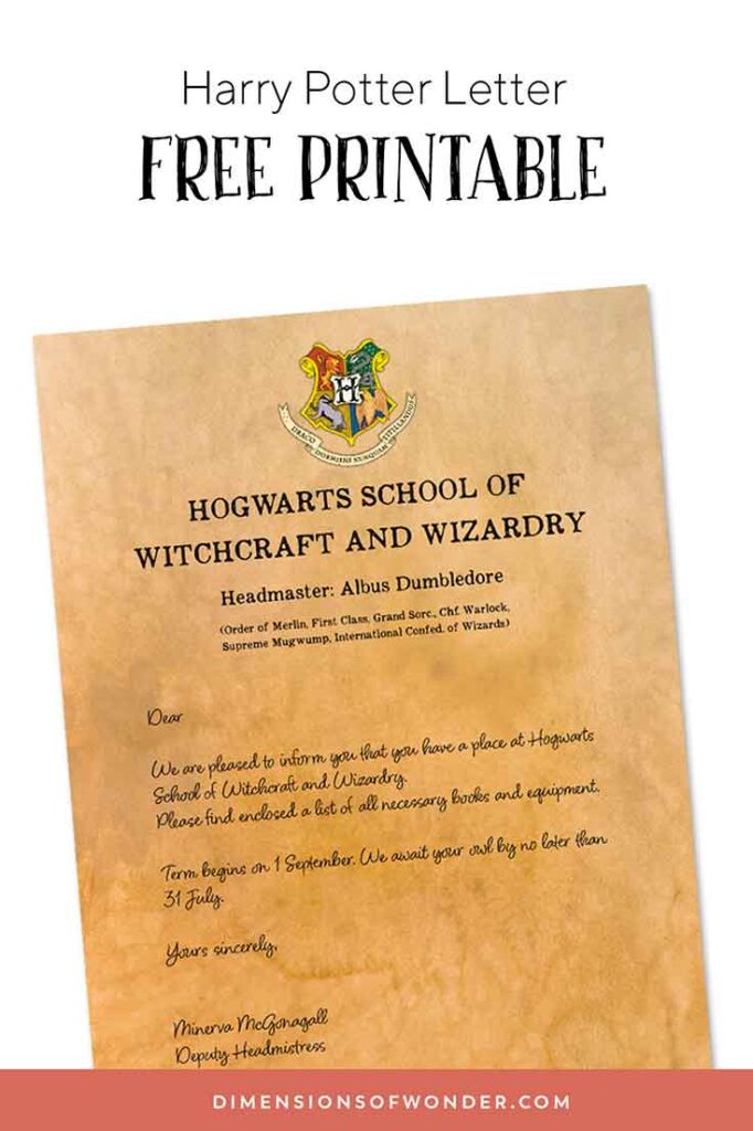 harry potter letter free printable hogwarts acceptance letter