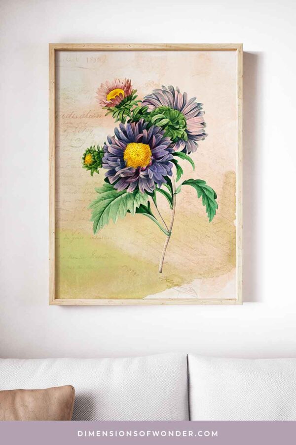 Vintage Flowers on 4 Free Printable Wall Art Designs