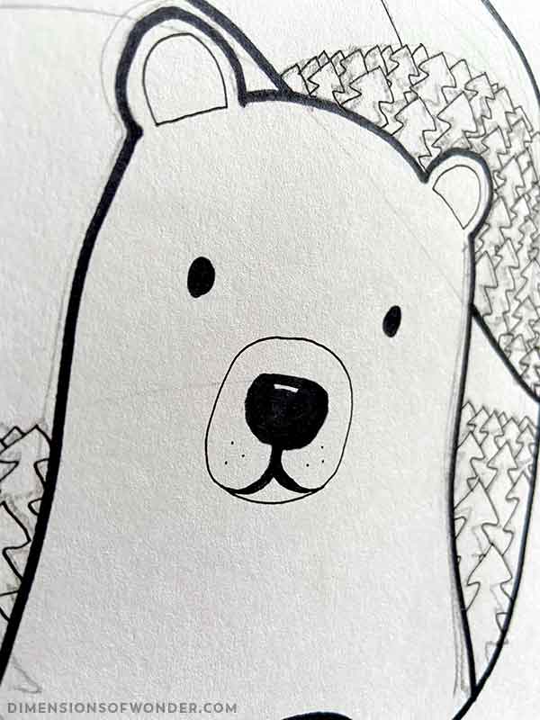 bear drawing step 12