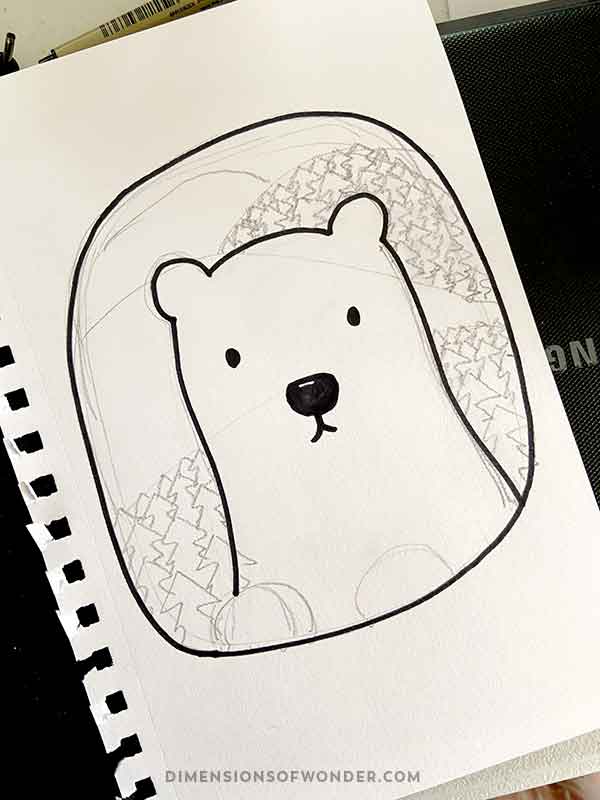 bear drawing step 5