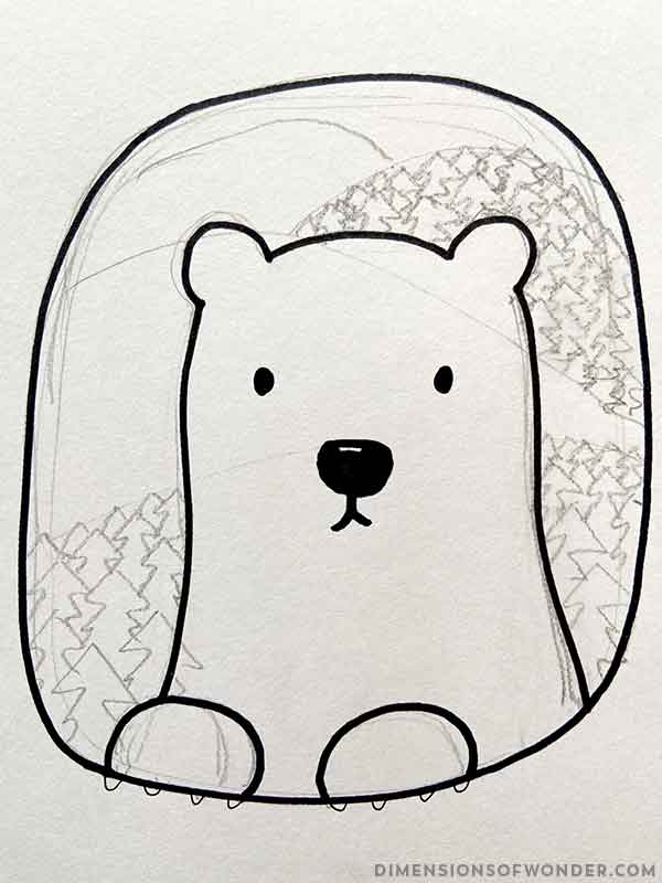 bear drawing step 7