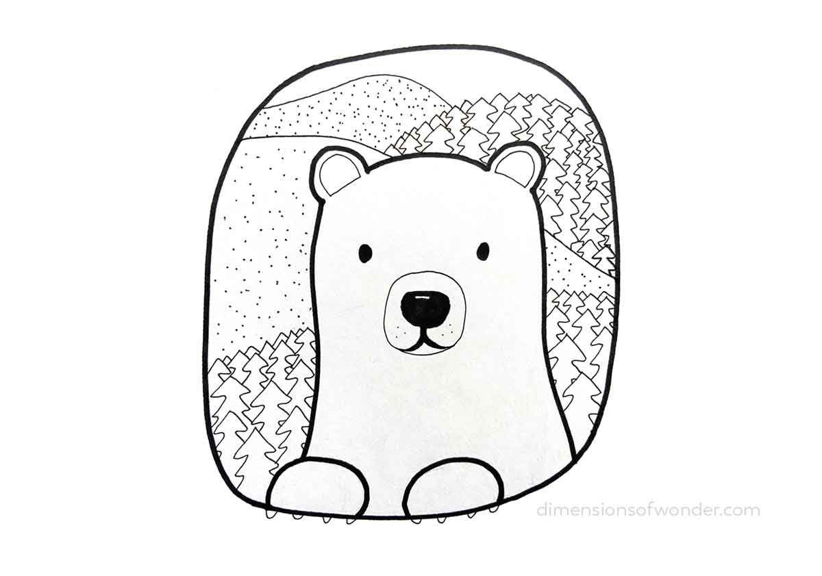 cute-bear-in-the-woods-drawing-tutorial