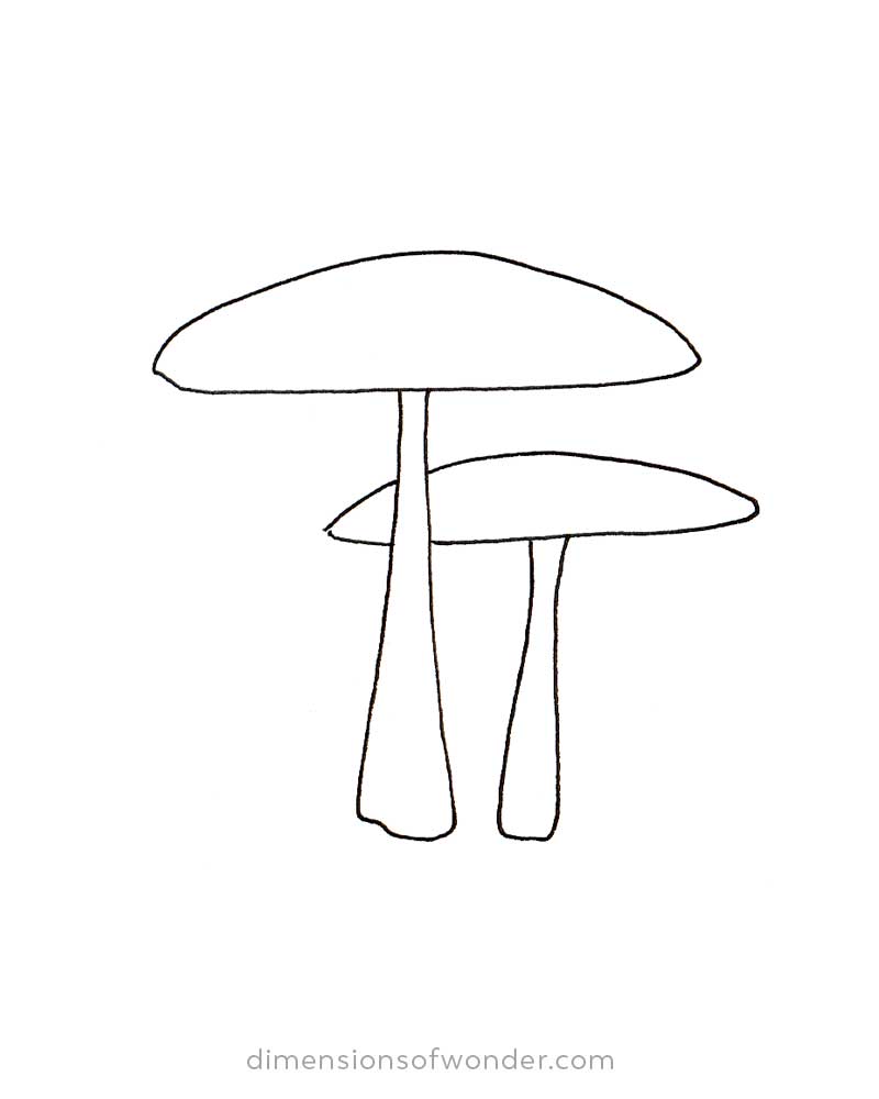 draw-two-mushrooms-together