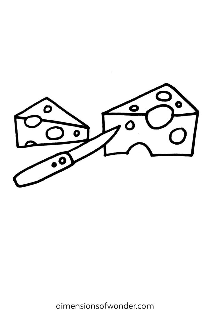 cheese drawing simple