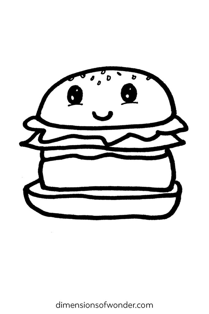 cute hamburger doodle