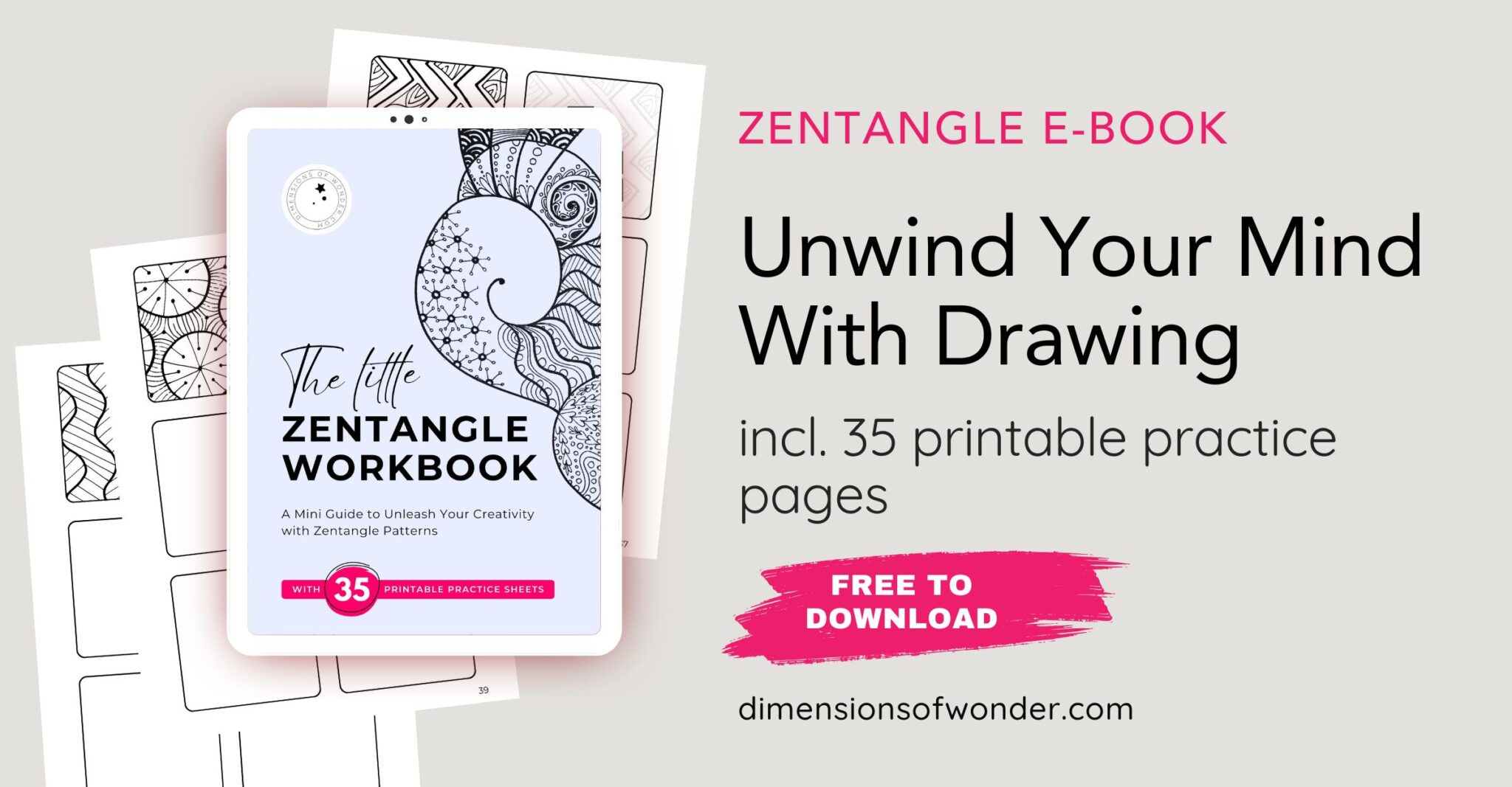 The Little Zentangle Workbook (Incl. 35 Printable Practice Pages)